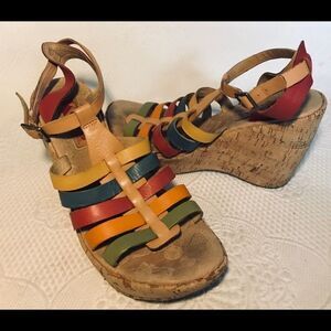 Korks by Kork-Ease multicolored wedge sand…